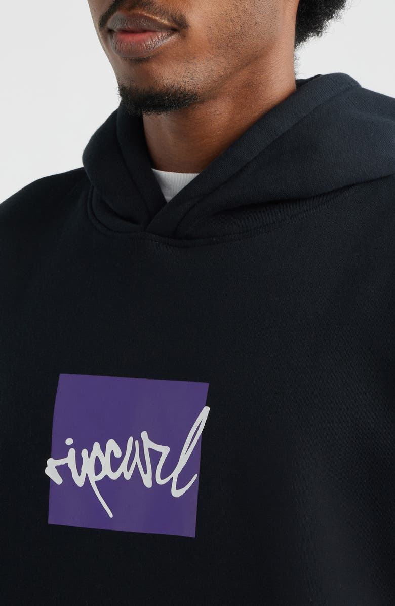Rip Curl Rip Script Icon Graphic Hoodie, Alternate, color, Black