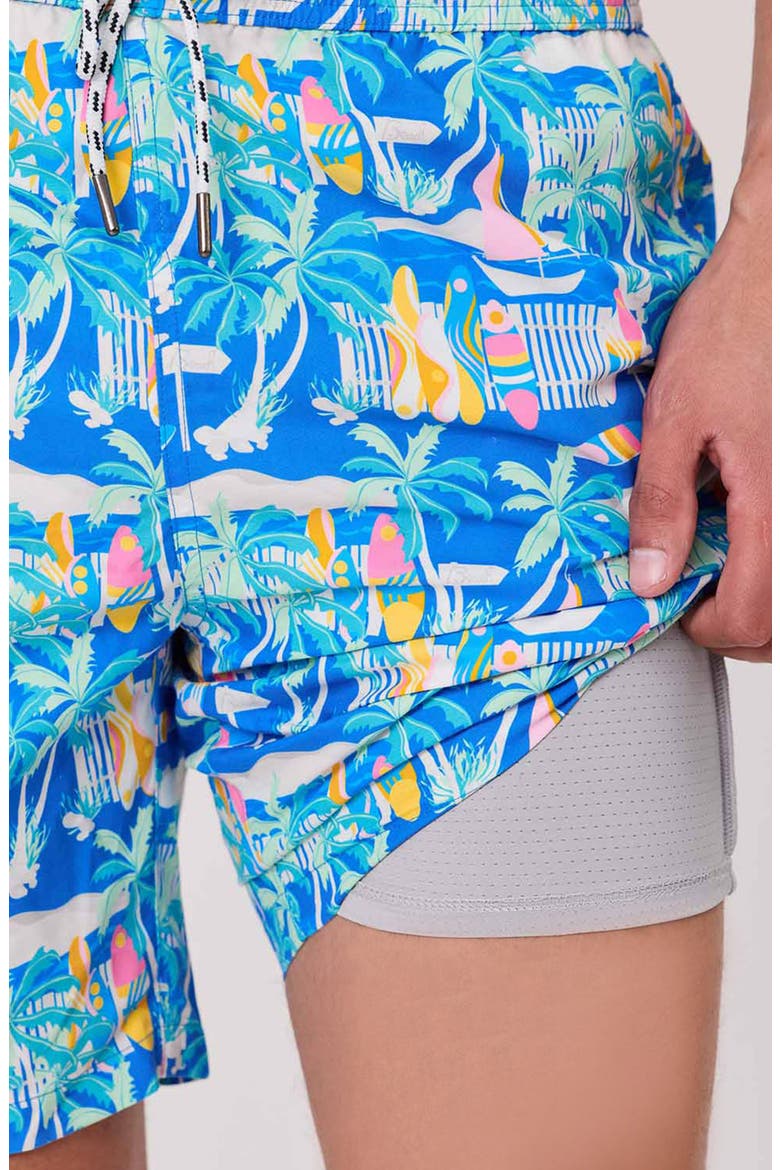 Kids' Breakwater Beach UPF 50+ Swim Trunks, Alternate, color, BLUE MULTI