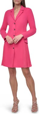 DKNY Pleated Long Sleeve Blazer Dress