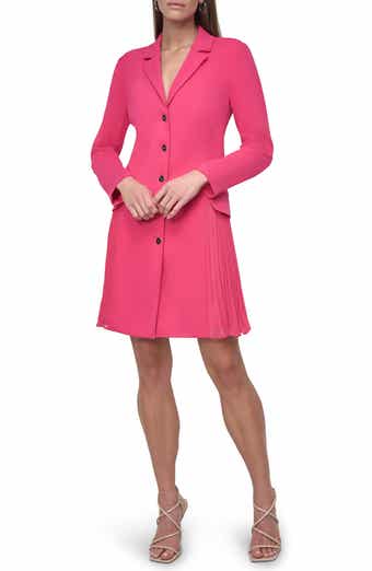 DKNY Pleated Long Sleeve Blazer Dress