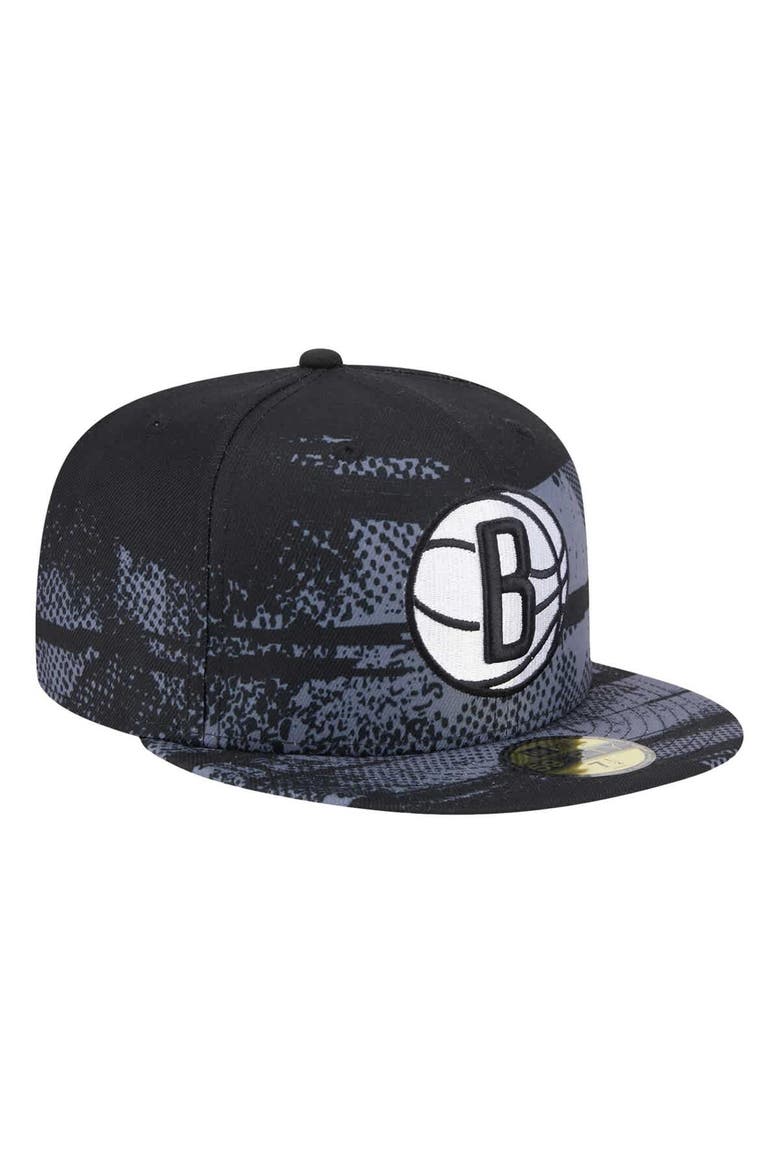 Men's New Era Black Brooklyn Nets Tip-Off 59FIFTY Fitted Hat, Alternate, color, Black