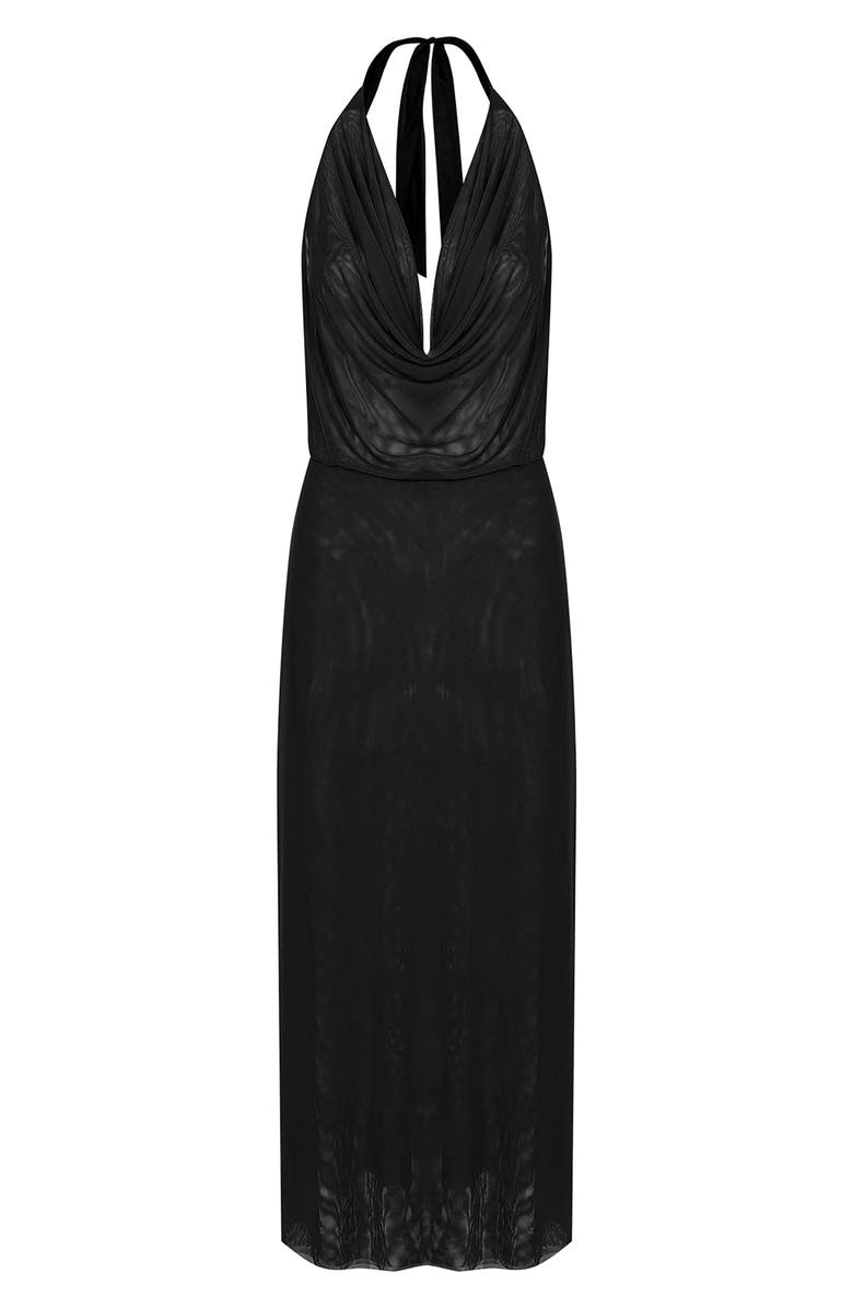 ViX Paula Hermanny Tilly Halter Semisheer Mesh Cover-Up Dress, Main, color,