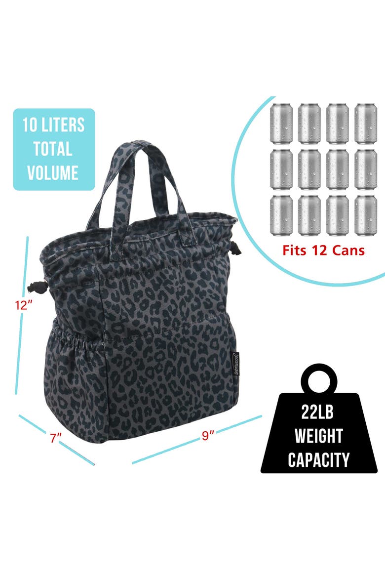 Large 10L Insulated Canvas Lunch Tote Cooler Bag, Alternate, color, Black