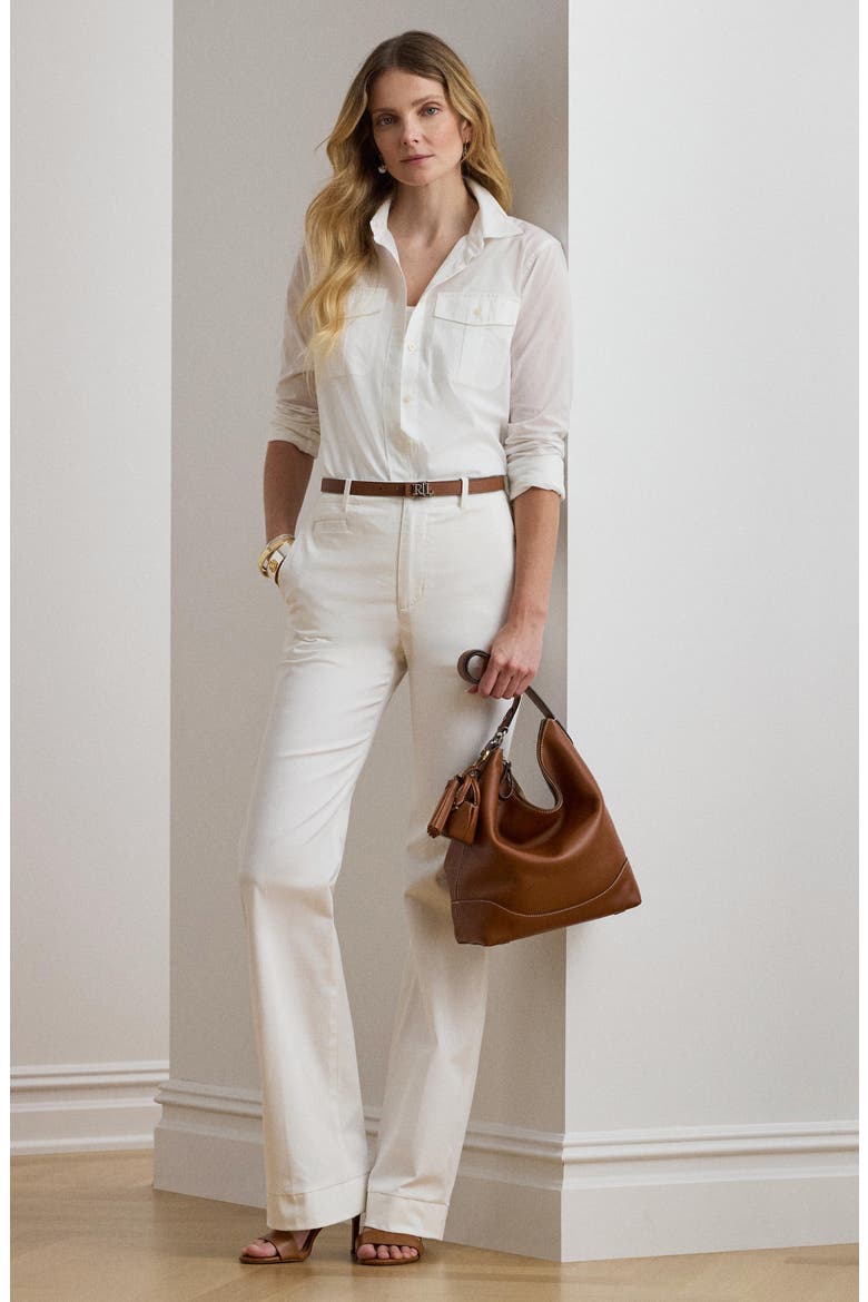 High Rise Chino Pants, Alternate, color, WHITE