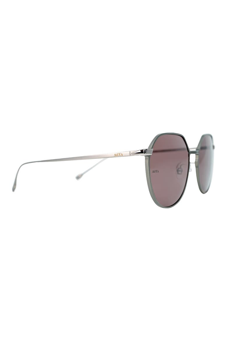 53mm Round Sunglasses, Alternate, color, GREY/ MATTE GUN