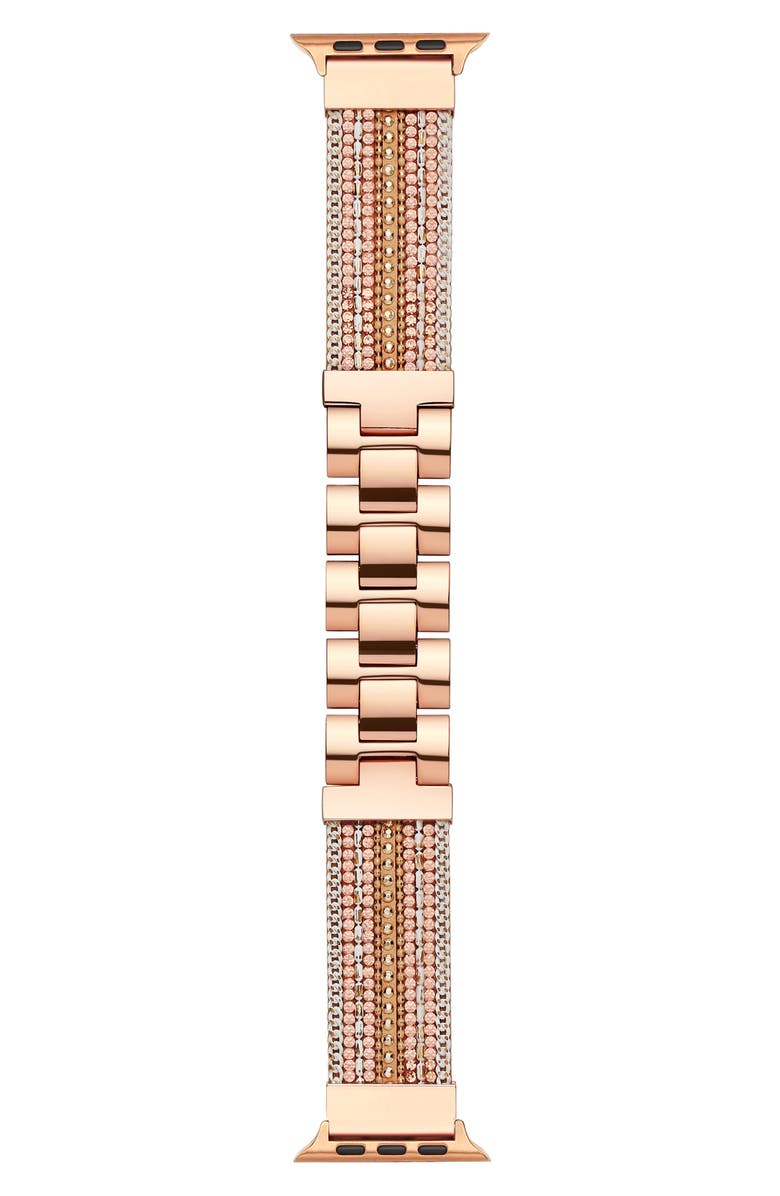 The Posh Tech Beaded Apple Watch<sup>®</sup> Bracelet Watchband, Alternate, color, Rose Gold