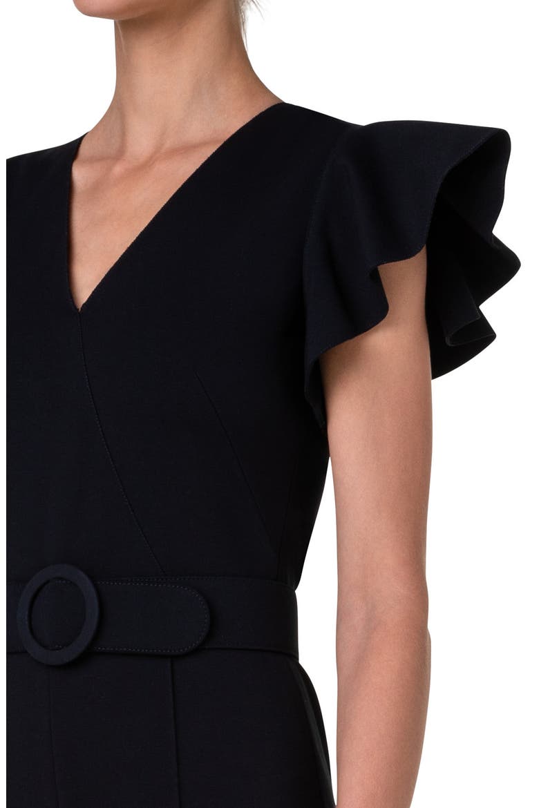 Flutter Sleeve Crop Jumpsuit, Alternate, color, BLACK