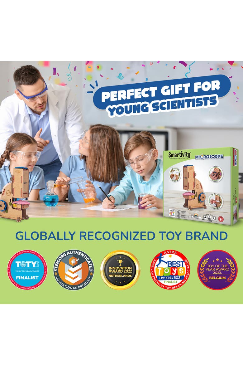 Microscope Diy Science Toy, Stem Building Set, Ages 8+, Alternate, color, Multicolored
