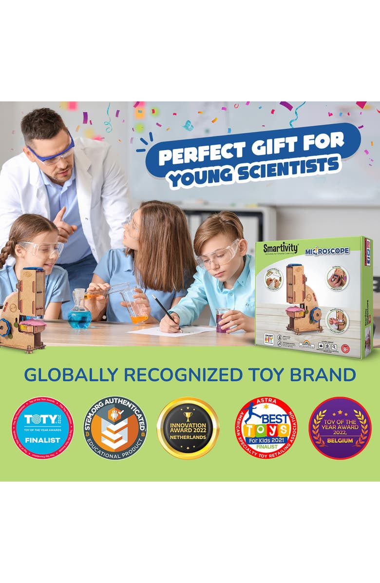 Smartivity Microscope Diy Science Toy, Stem Building Set, Ages 8+, Alternate, color, Multicolored
