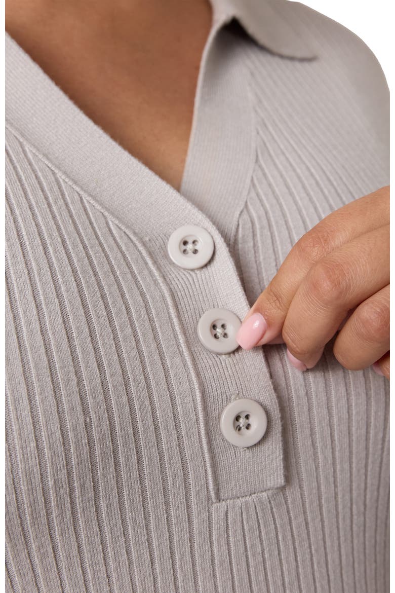 Polo Knit Maternity Midi Dress, Alternate, color, Light Gray