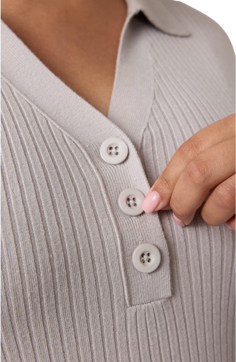 Ingrid & Isabel Polo Knit Maternity Midi Dress, Alternate, color, Light Gray