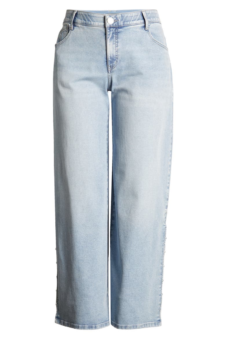 Sam 'Ab'Solution Side Slit High Waist Wide Leg Jeans, Alternate, color, LIGHT BLUE ARTISANAL
