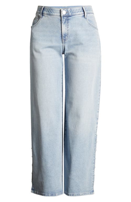 Wit & Wisdom Sam 'ab'solution Side Slit High Waist Wide Leg Jeans In Light Blue Artisanal