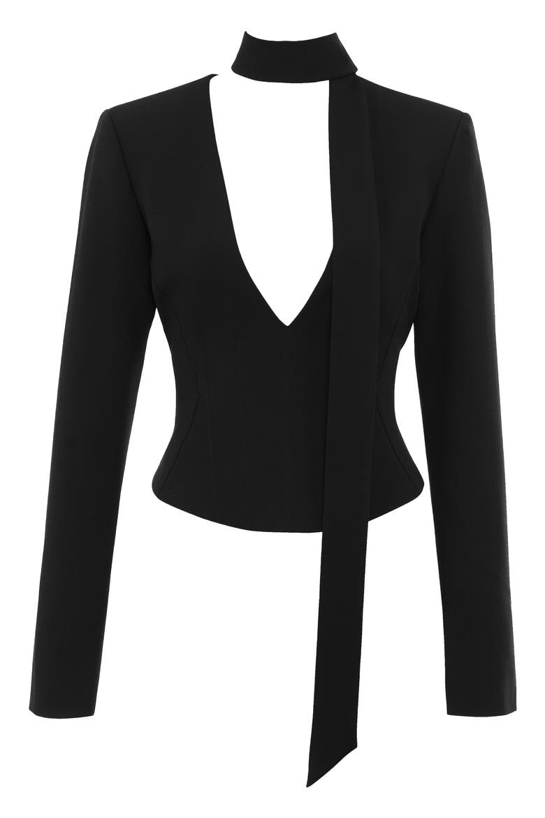 Danya Corset Crop Top, Alternate, color, BLACK