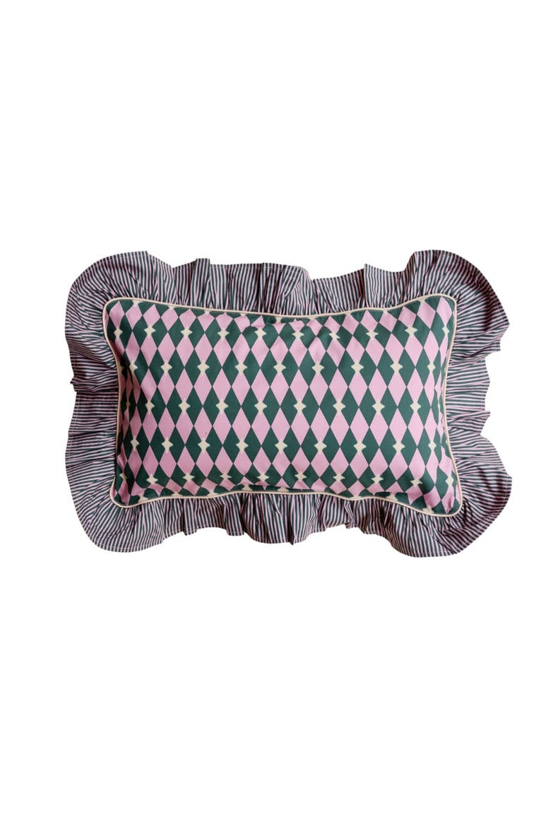 Cotton Harlequin PIllowcase, Main, color, Pink Harlequin