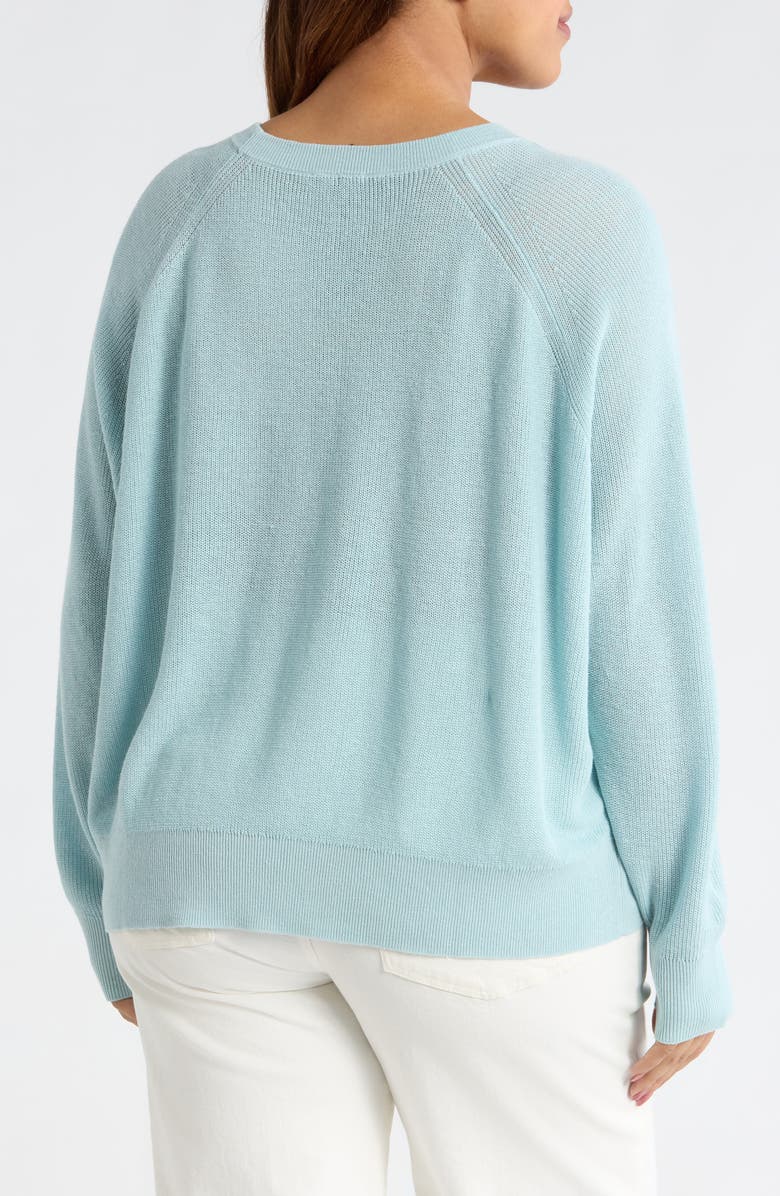 Eileen Fisher Organic Linen & Cotton Blend Crewneck Sweater, Alternate, color, Breeze