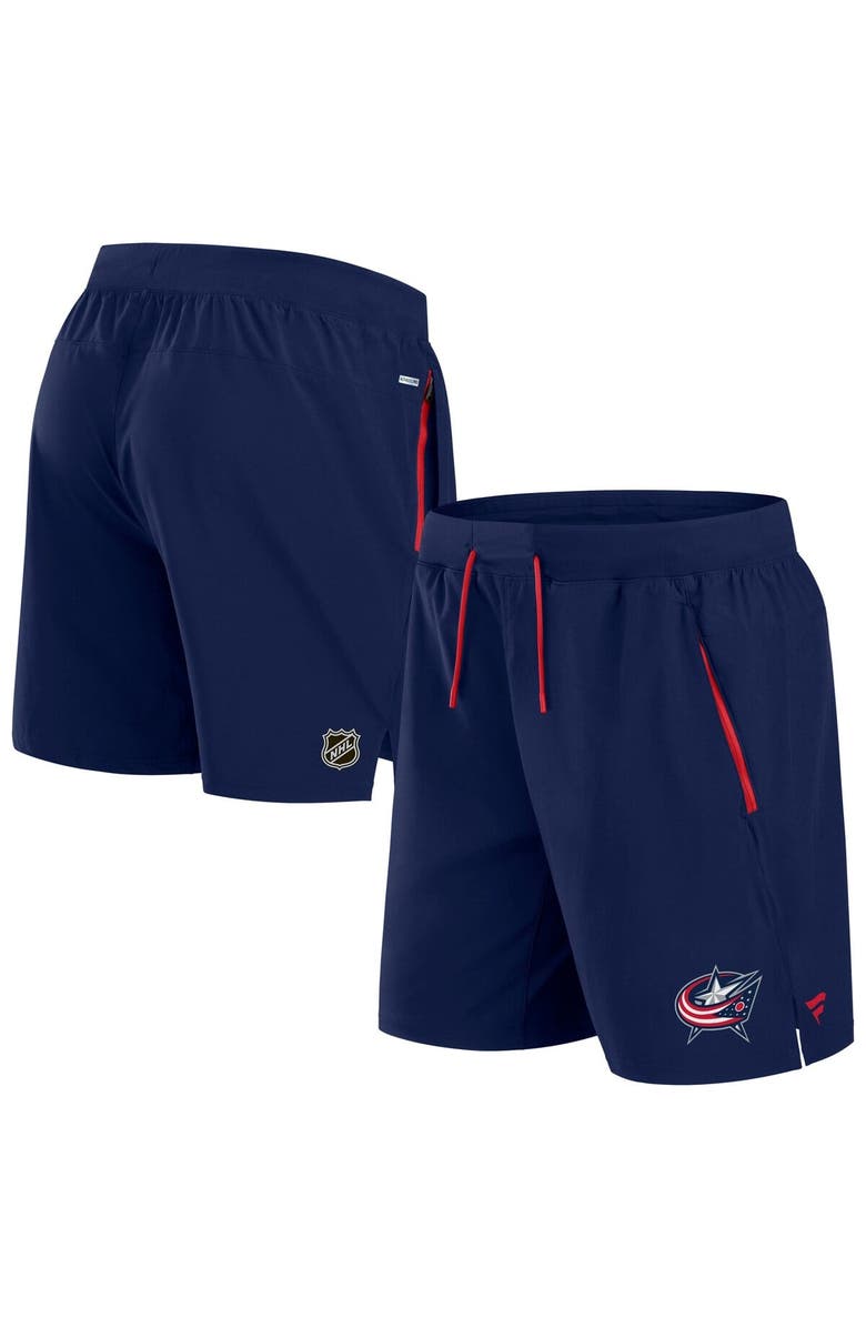 FANATICS Men's Fanatics  Navy Columbus Blue Jackets Authentic Pro Rink Performance Shorts, Main, color, 