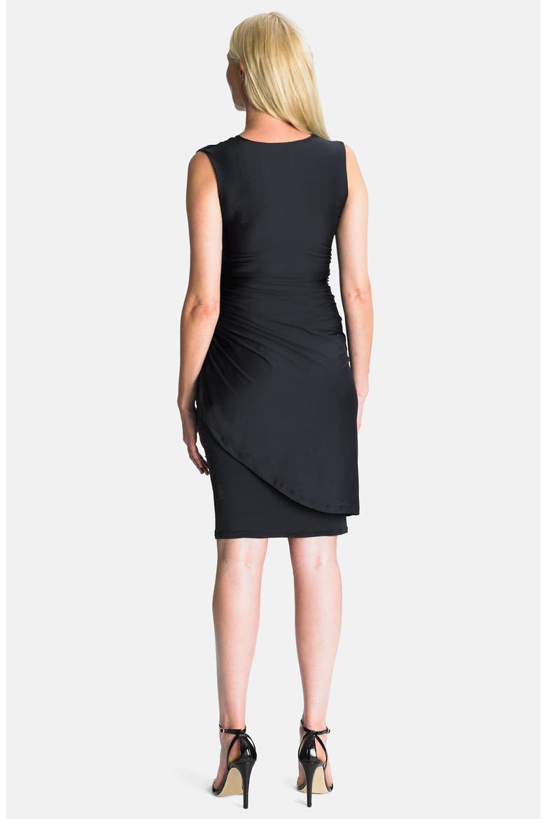 London Faux Wrap Jersey Maternity Dress, Alternate, color, ALEXANDRA BLACK