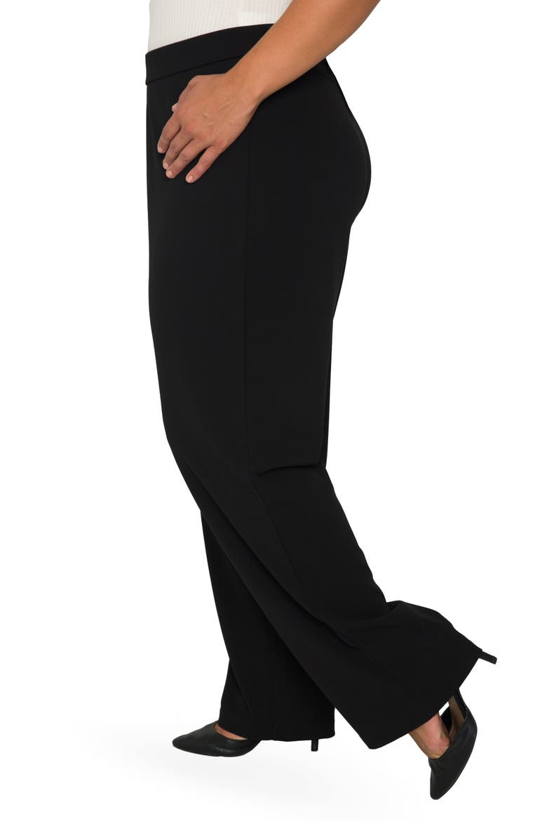 High Waist Stretch Crepe Trousers, Alternate, color, BLACK