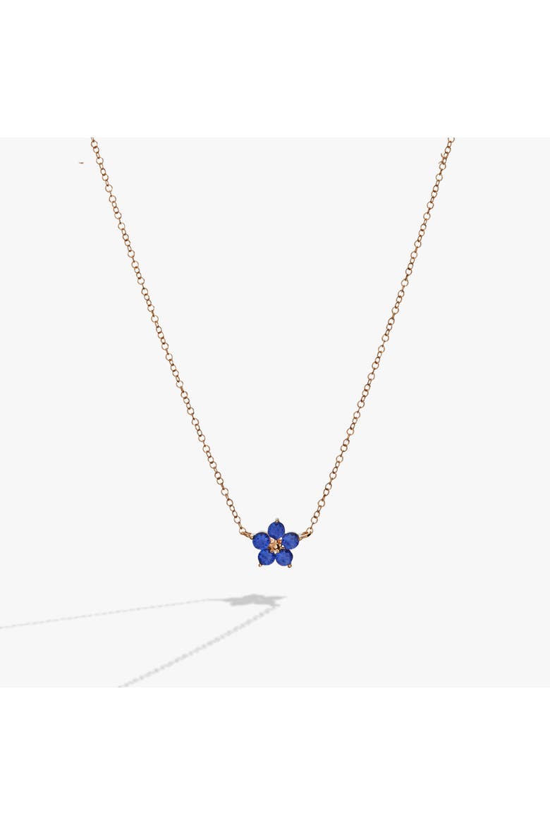 Crystal Forget-Me-Not Flower Necklace, Main, color, Gold