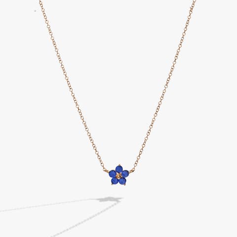 Crystal Forget-Me-Not Flower Necklace