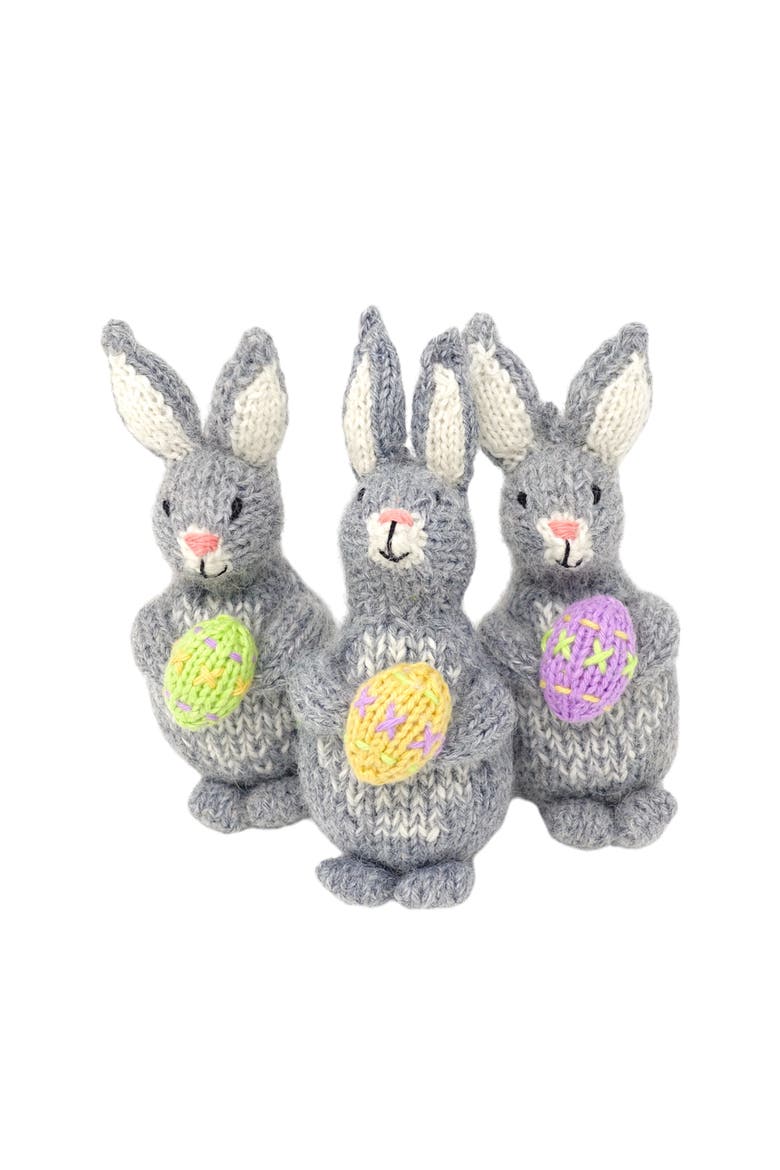 Bunny with Egg Ornaments, Main, color, Grey