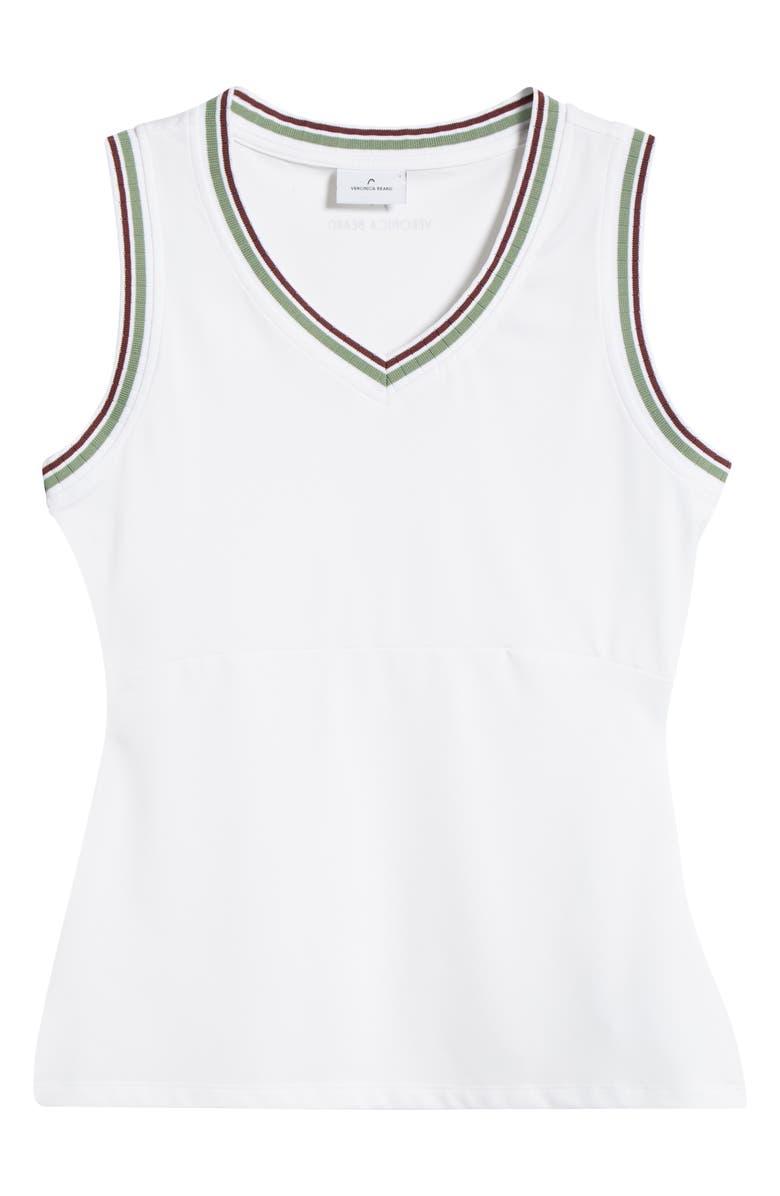 HEAD x Veronica Beard Stripe Knit Tank, Alternate, color, White