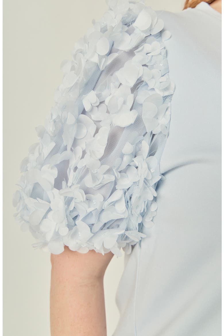 Flower Mixed Media Top, Alternate, color, POWDER BLUE