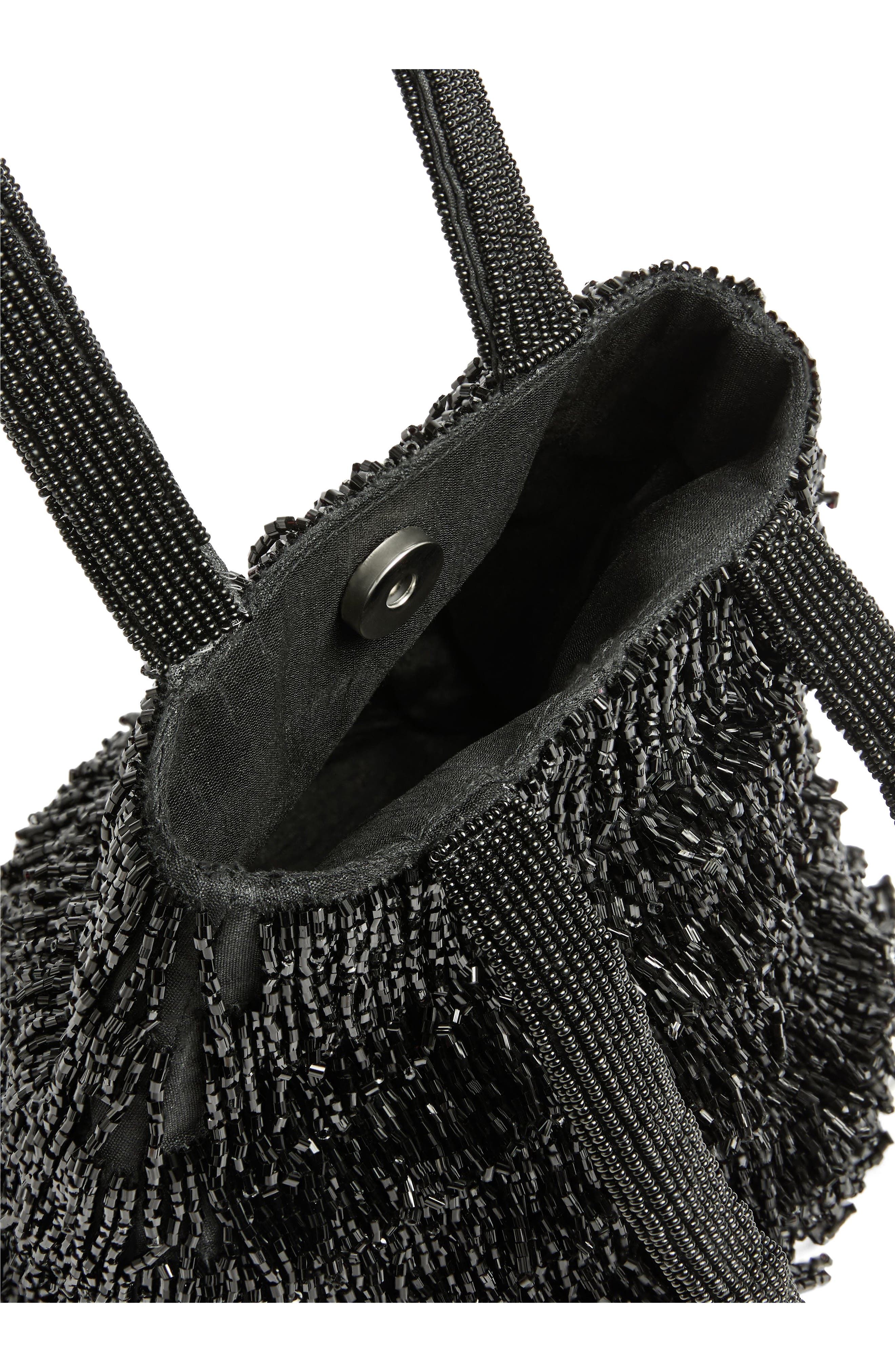 LK Bennett Beaded Shoulder Bag, Alternate, color, Black