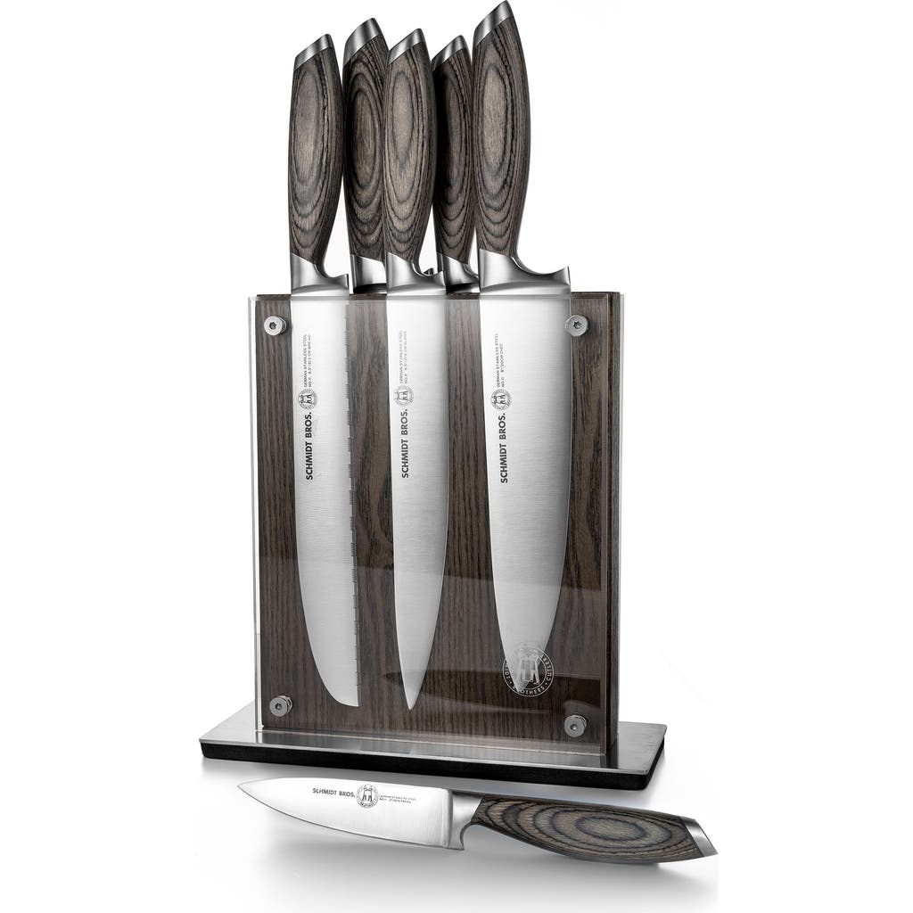 Schmidt Brothers Cutlery Bonded Ash 7-piece Knife Block Set In Gray