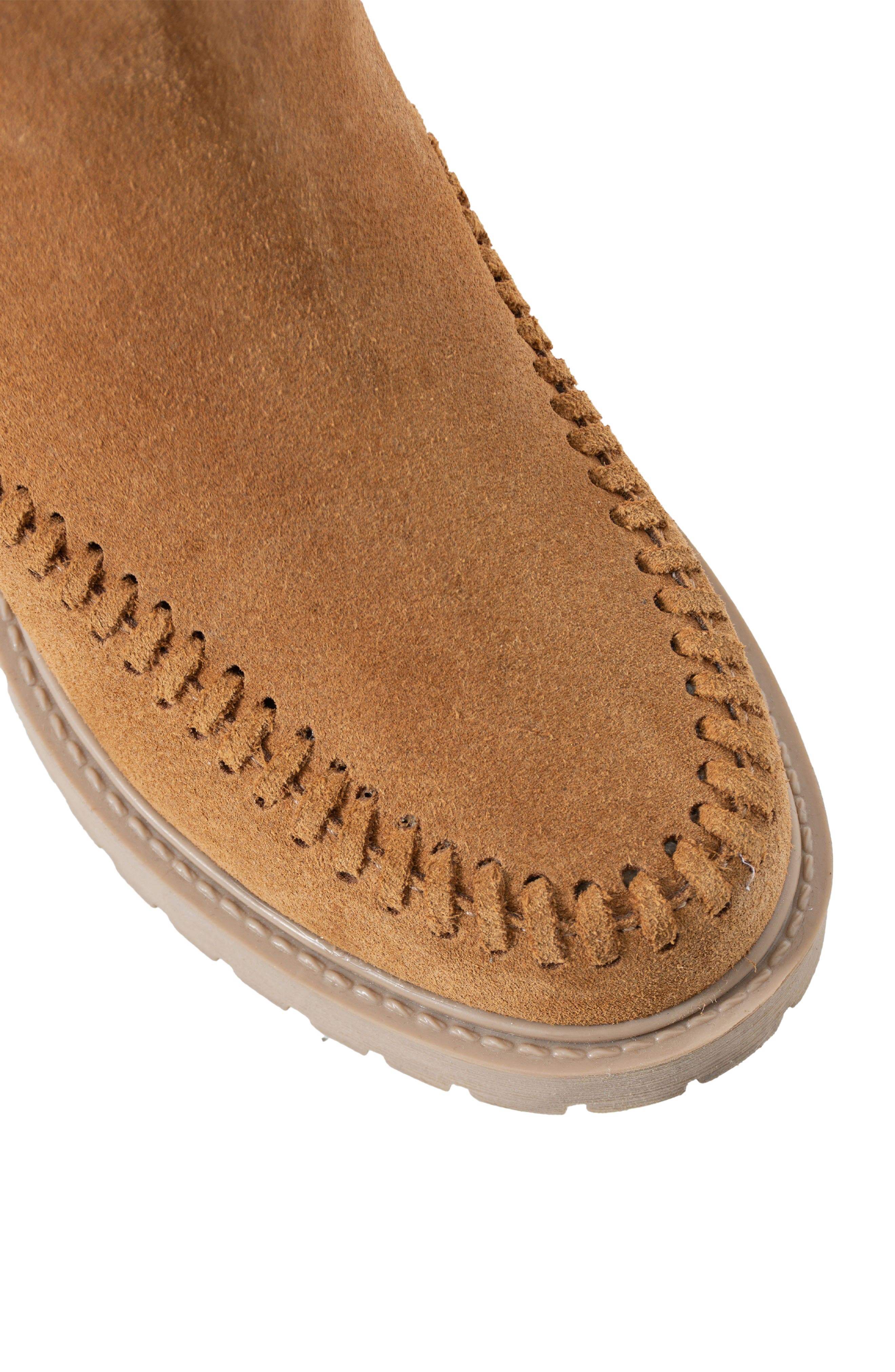 Jelavu Jennie Faux Shearling Lined Whipstitch Boot, Alternate, color, Cognac