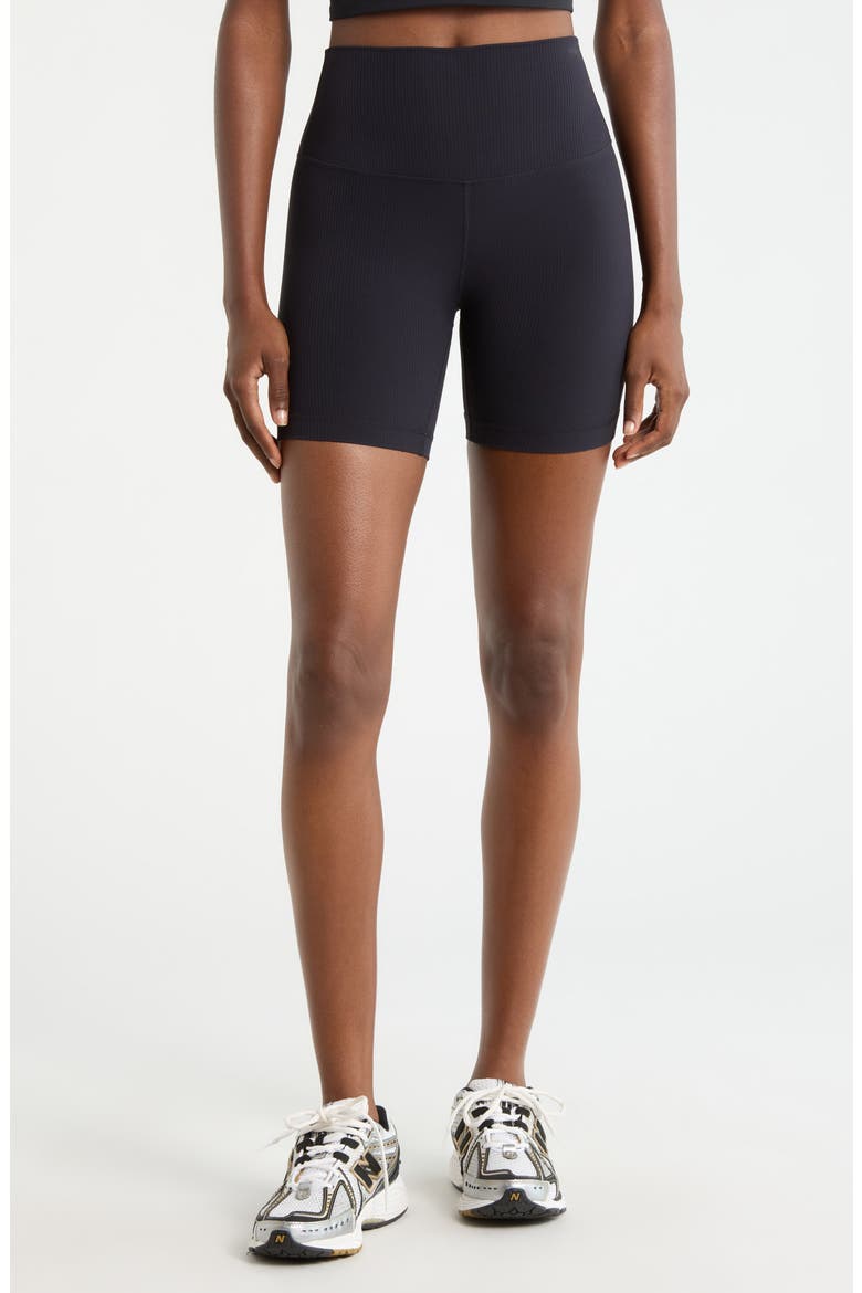 Ribbed Shorts, Main, color, BLACK