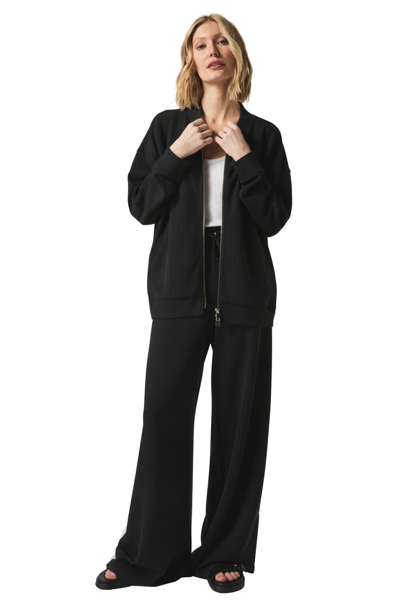 Splendid x @cellajaneblog Rib Scuba Knit Zip-Up Jacket, Alternate, color, 