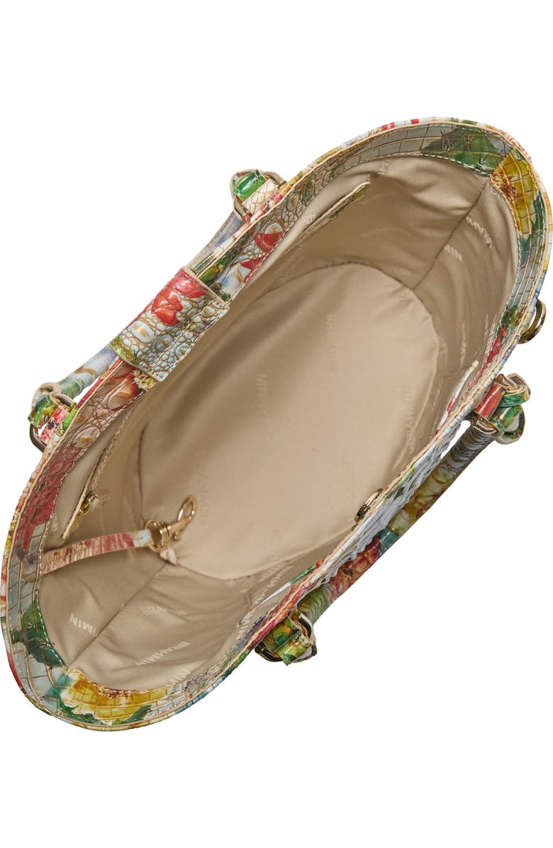 Brahmin Jenny Croc Embossed Leather Satchel, Alternate, color, Succulent Bloom