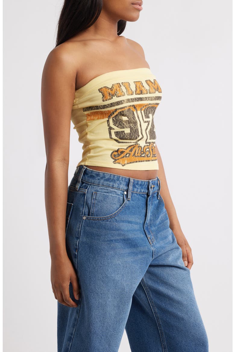Miami Strapless Bandeau Crop Top, Alternate, color, YELLOW