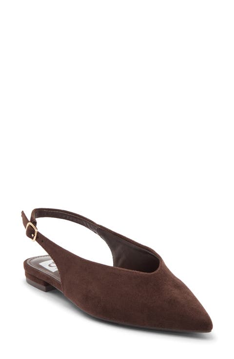 Empress Pointed Toe Slingback Flat (Women)
