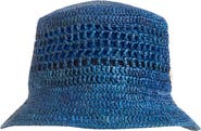 Bruno Magli Straw Crochet Bucket Hat