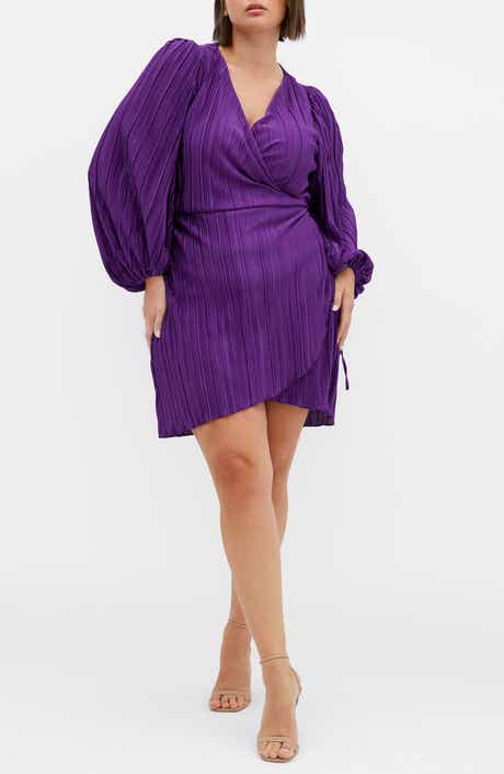 City Chic Kira Long Sleeve Wrap Dress