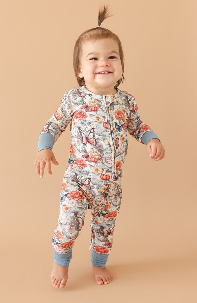 Posh Peanut Mariposa Convertible Zip-Up Footie, Alternate, color, Beige