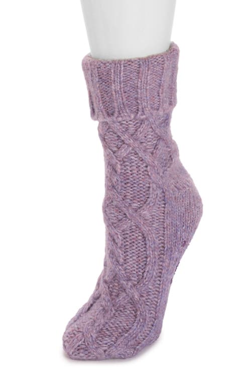 Muk Luks Cuffed Lounge Socks In Purple