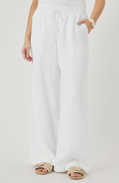 Stella Paperbag Linen Wide Leg Pants