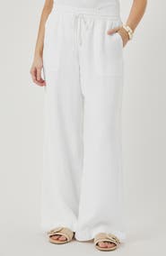Splendid Stella Paperbag Linen Wide Leg Pants