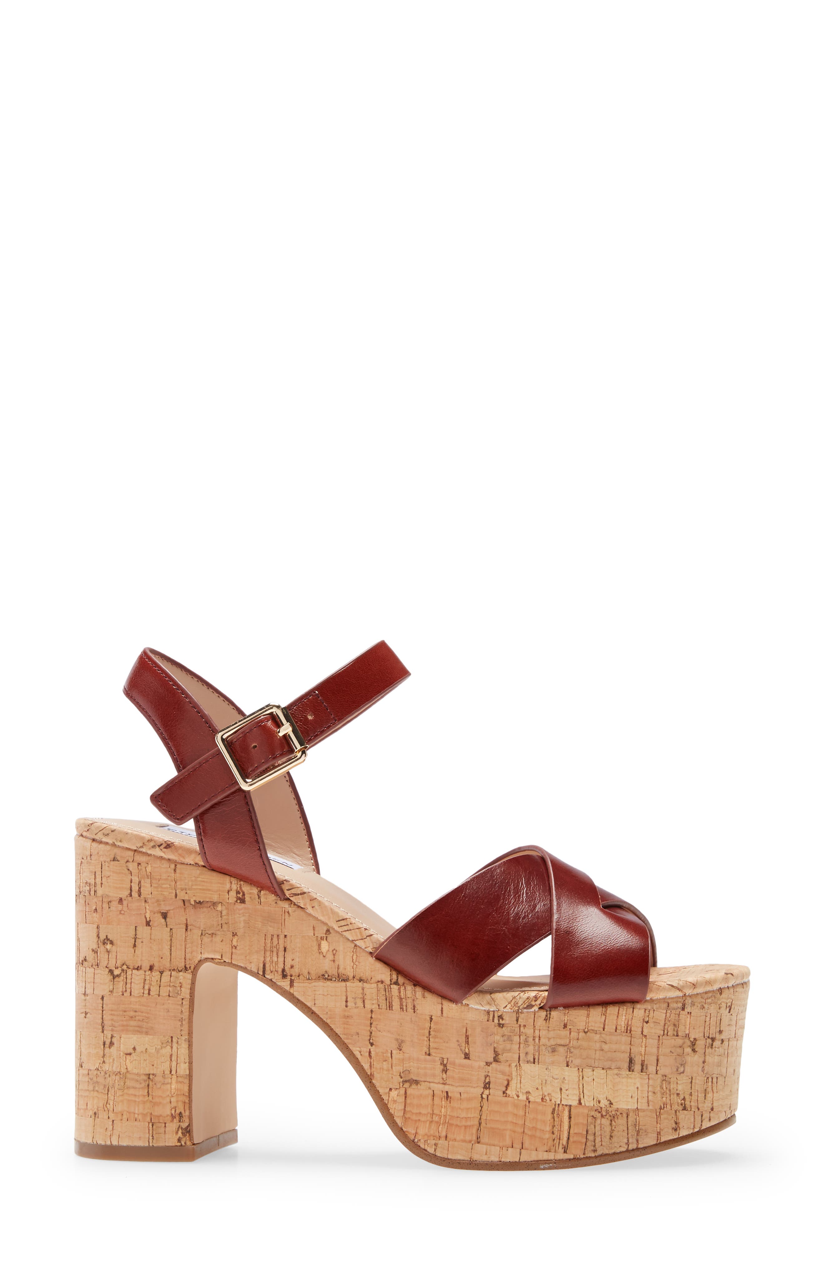 Brava Platform Sandal, Alternate, color, COGNAC LEA