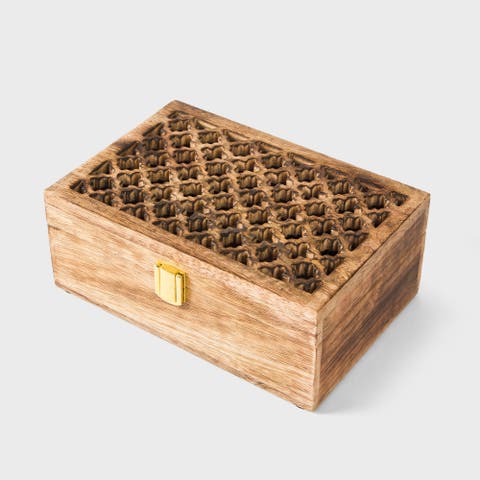 Mango Wood Trellis Keepsake Box