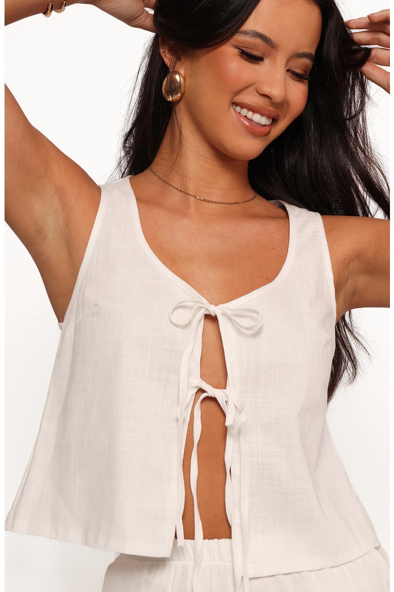 Rhaena Cotton Sleeveless Top & Wide Leg Pants Set, Alternate, color, WHITE