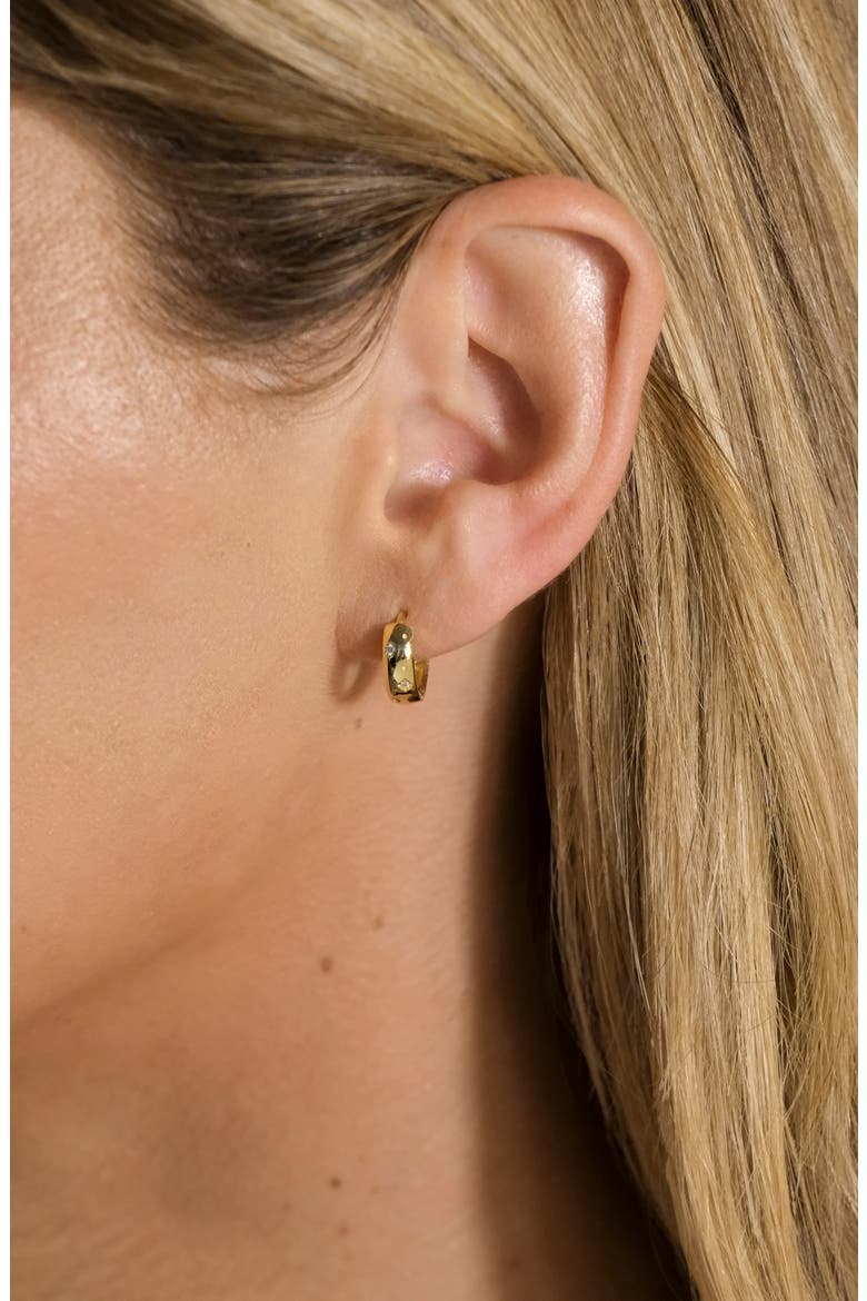 Greer Cubic Zirconia Huggie Hoop Earrings, Alternate, color, GOLD