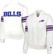 STARTER Women's Starter White Buffalo Bills Line Up Satin Full-Snap Varsity Jacket