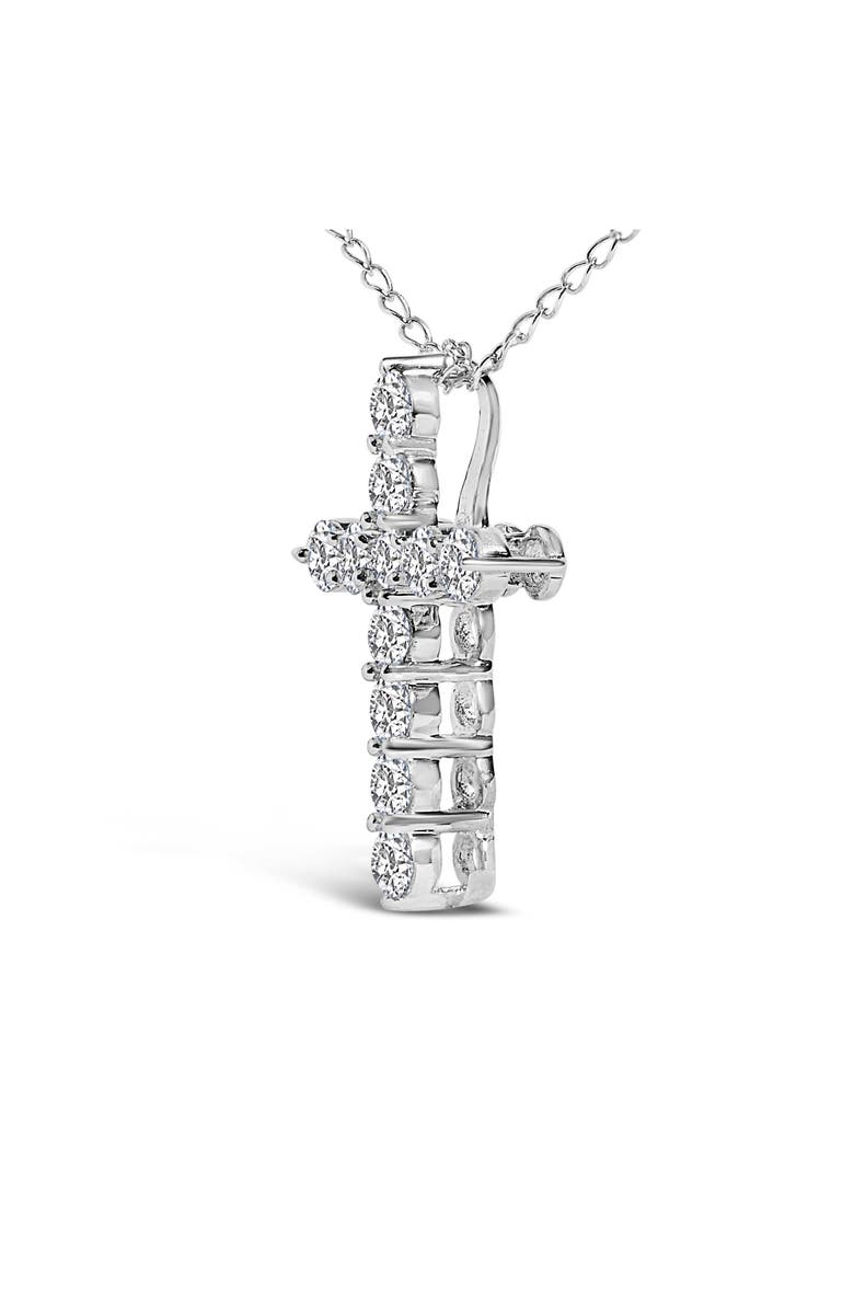 Haus of Brilliance 14K Gold 1/2 Cttw Lab Grown Diamond 11 Stone Cross Pendant Necklace, Alternate, color, White