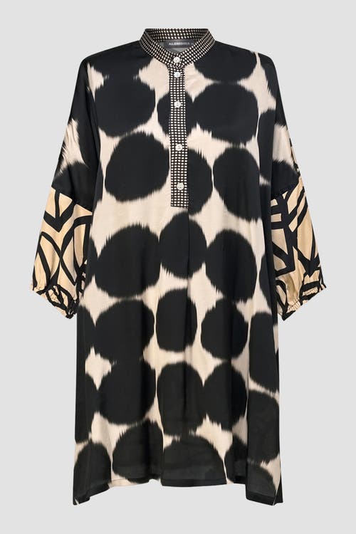 ALEMBIKA ALEMBIKA SERENE MIXED PRINT TUNIC WITH MANDARIN COLLAR
