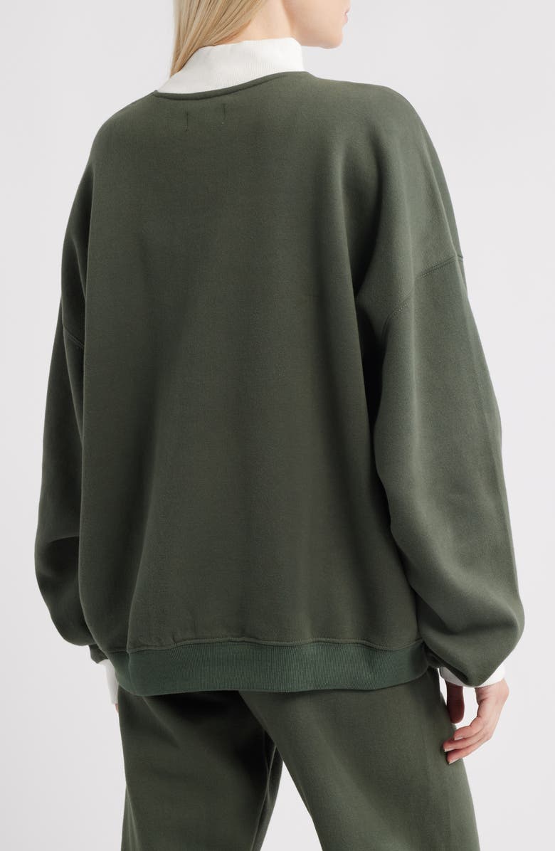 HAPPY CAMP3R Logo Appliqué Mock Neck Graphic Sweatshirt, Alternate, color, Olive